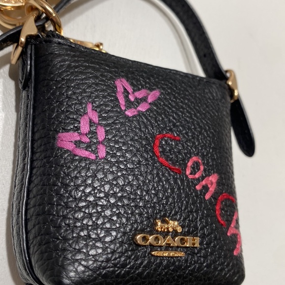 Coach Mini Val Duffle Bag Charm Purse Diary Embroidery Leather Heart Dreamer - Picture 4 of 7